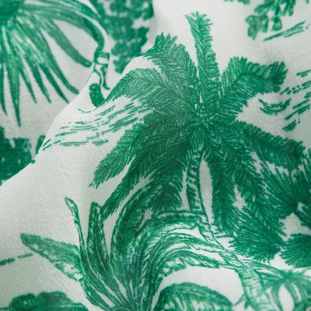 Vineyard Vines S Marthas Vineyard Tropical Toile Tie-Neck Midi Dress Green/White - Picture 11 of 16